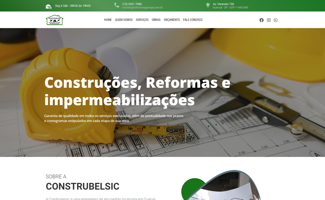 Projeto Site Reformas Guarujá